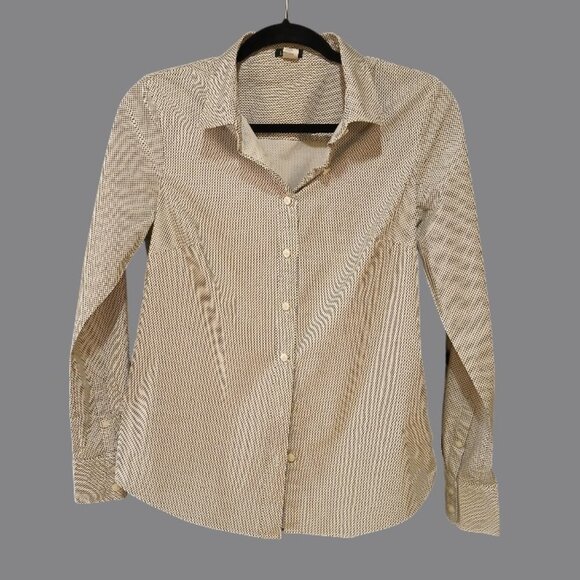 J. CREW Black/White Geometric Button-Down Shirt XS - Picture 3 of 8